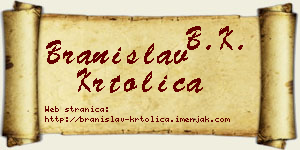 Branislav Krtolica vizit kartica